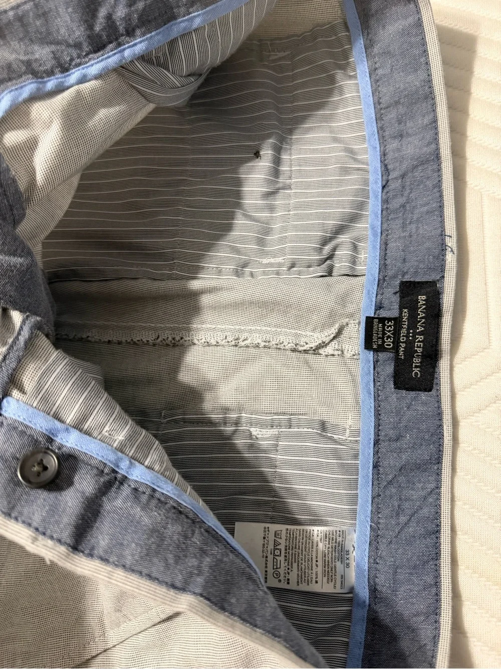 Banana Republic Kentfield Pant in Light Gray 33x30